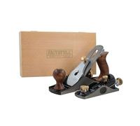 Faithfull No.4 & No. 60 ½ Plane Set in Wooden Storage Box - Precision Machined Cast Iron Hand Planes for Smoothing, Trimming, End Grain Work & General Woodworking