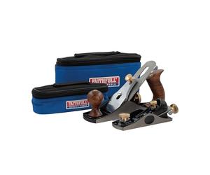 Faithfull No.4 & No. 6012 Plane Set with Canvas Storage Bags - Precision Machined Cast Iron Hand Planes for Smoothing, Trimming, End Grain Work & General Woodworking