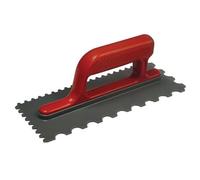 Faithfull Notched Trowel V 4mm & Round 7mm Plastic Handle 11 X 4.1/2In Multi Colour (115 X 278mm (11 X 4.1/2In))