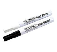 Faithfull Paint Marker Pen Black / White Pack of 2