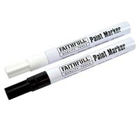 Faithfull Paint Marker Pen – Quick-drying, UV-resistant, Xylene-free – Pack of 2 Black & White