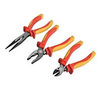 Faithfull Pliers Set with Pouch FAIPLVDESET Steel, Plastic Assorted Pack of 3