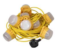 Faithfull Mains Powered LED Connectable Festoon Lights 10 x 5W LED Bulbs 22M 230V