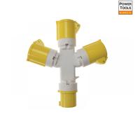 Faithfull 3-Way Socket Splitter FPPSOCK3WAY 110V 16A – Yellow