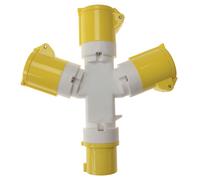 Faithfull 3-Way Socket Splitter FPPSOCK3WAY 110V 16A – Yellow