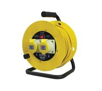 Faithfull Power Plus Open Drum Cable Reel 110V 16A 2-Socket 25m (2.5mm Cable)