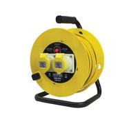 Faithfull Power Plus Open Drum Cable Reel 110V 16A 2-Socket 25m (2.5mm Cable)