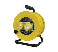 Faithfull Power Plus Open Drum Cable Reel 110V 16A 2-Socket 50m (1.5mm Cable)