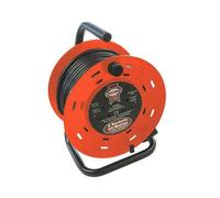 Faithfull Power Plus Open Drum Cable Reel 240 Volt 50 Metre 13 Amp 2 Socket FPPC