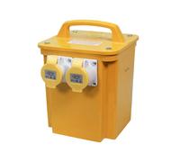 Faithfull Site Transformer - 3.3 kVA, 110V, 16A, 240V Input, Twin Outlet (2 socket) Heavy-Duty Waterproof IP44 Case with Thermal Overload Protection, Power Supply for Industrial Tools