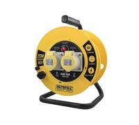 Faithfull Open Cable Reel 110V 20m 16A 2 Socket (1.5mm Cable)