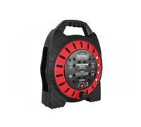 Faithfull FPPCR10MSE Enclose Cable Reel 10M 13Amp 240V 4 sockets, Red/Black