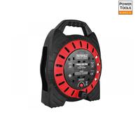 Faithfull Power Plus XP28-E1 Semi-Enclosed Cable Reel 240V 13A 4-Socket 20M