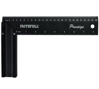 Faithfull Prestige 250mm Try Square - Durable Black Aluminium Tool For Precision Marking