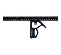 Faithfull Prestige Combination Square Black Aluminium 300mm (12in) - Multi-Function Measuring & Layout Tool with Spirit Level & Marking Scribe for Woodworking & Metalwork
