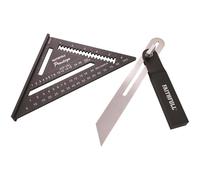 Faithfull Prestige Sliding Bevel (10in) & Quick Square (7in) Set - Multifunctional Roofing & Framing Carpentry Tools with Precision Engraved Imperial Measurements