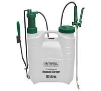 Faithfull Pro Backpack Pressure Sprayer - 16 Litre Heavy-Duty Garden Spray Pump for Water & Solvent-Based Chemicals with Viton Seals, Adjustable Lance & Brass Nozzle