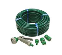 Faithfull PVC Reinforced Hose 15m Fittings and Spray Gun