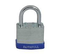 Faithfull Qc0140 Laminated Steel Padlock 40mm 3 Keys Faipllam40