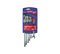 Faithfull Ratchet Combination Spanner Flex Head Set, 6 Piece Multi Colour (One Size)