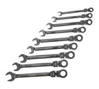 Faithfull Ratchet Combination Spanner Flex Head Set, 9 Piece