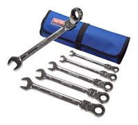 Faithfull Ratchet Combination Spanner Set in Tool Roll, 6 Piece