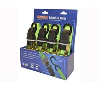Faithfull FAITDRATSET4 Ratchet Tie Downs, 5 m x 25 mm, Multi
