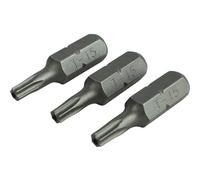 Faithfull S2 Security Torx Screwdriver Bits T15 25mm Pack of 3