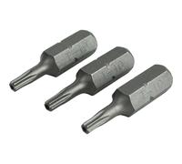 Faithfull S2 Security Torx Screwdriver Bits T10 25mm Pack of 3