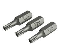 Faithfull S2 Security Torx Screwdriver Bits T20 25mm Pack of 3