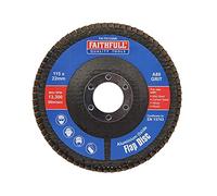 Faithfull Sanding Flap Disk Aluninium Oxide 80 Grit (Medium) 115mm (4.5") For Angle Grinders