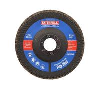 Faithfull Aluminium Oxide Flap Disc 125 x 22 mm 120 Grit (Fine) For Angle Grinders Pack of 1