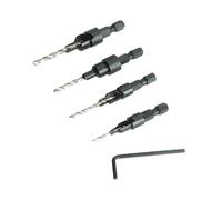 Faithfull Screwsink No. 6, 8, 10, 12, Pilot Drill Set, 4 Piece