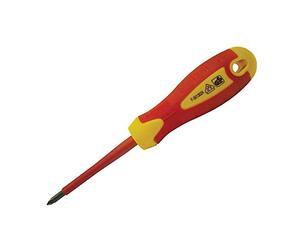 Faithfull SDVDEPH2 Soft Grip VDE Screwdriver Phillips PH2 x 100mm