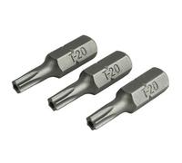 Faithfull Security S2 Grade Steel Screwdriver Bits Multi Colour (T20Sx25mm Pack Of 3)