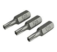 Faithfull S2 Security Torx Screwdriver Bits T20 25mm Pack of 3
