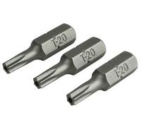 Faithfull Security S2 Grade Steel Screwdriver Bits T20S X 25mm (Pack 3) Faisbt2025S