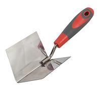 Faithfull SGTCINTSS Soft-Grip Corner Trowel Stainless Steel 4 x 3 x 3 Internal