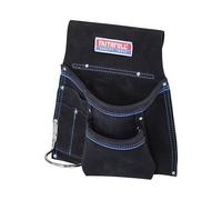 Faithfull Single Tool & Nail Pouch Black Suede Leather 250mm x 280mm FAISTNP2B