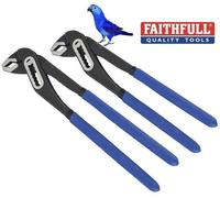 Faithfull Slip Joint Water Pump Pliers Grips Twin Pack 250mm (10") & 300mm (12")