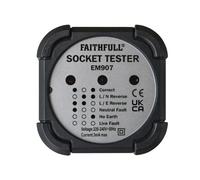 Faithfull Socket Polarity Tester 3 Pin 240V FAIDETSOC