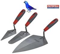 Faithfull Soft Grip 11" Brick, 7" Gauging and 6" Pointing Trowel Triple Pack Set
