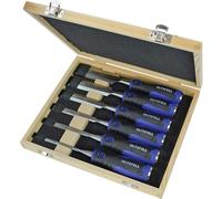 Faithfull Soft Grip 6 Piece Splitproof Bevel Edge Wood Chisel Set