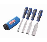 Soft Grip Chisel Set + Chisel Roll, 4 Piece