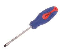 Faithfull Soft Grip Flared Slotted Screwdriver 4.0 X 75mm For Maximum Comfort And Control