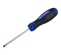 Faithfull Soft Grip Flared Slotted Tip Screwdriver 4mm 75mm