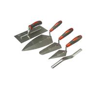 Faithfull Soft Grip Handle Trowel Pack 5 Piece in Red Faithfull Red
