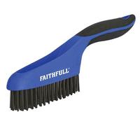 Faithfull Soft Grip Scratch Brush - 4 X 16 Rows Of Steel Bristles