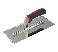 Faithfull FAISGTNOT6SS Notched Trowel Serrated 6mm Stainless Steel Soft-Grip Handle 11 x 4.1/2in