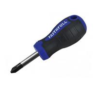 Faithfull Soft Grip Stubby Screwdriver Pozidriv Tip Pz2 X 38mm Multi Colour (One Size)